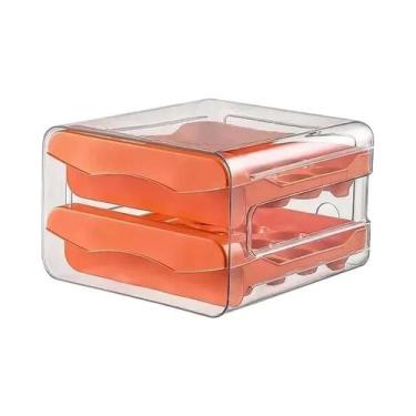 Imagem de Caixa Organizadora De Ovos Automática De Camada Dupla Para Geladeira, 