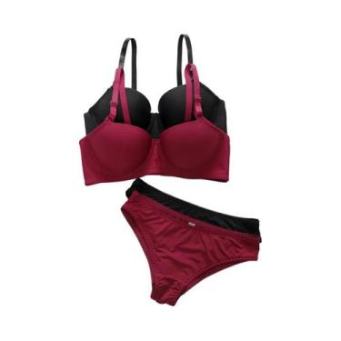 Imagem de Conjunto De Sutiã Com Aro E Calcinha Push up Para Mulheres, Lingerie D