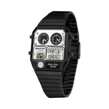 Imagem de Relógio Digital LED Masculino Quadrado Multifuncional Com Termômetro, 