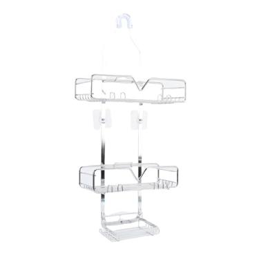 Imagem de Generic Sobre a Cabeça do Chuveiro Caddy Resistente Aço Inoxidável Prateleiras Organizadoras para Chuveiro Pendurado Prateleira, Suporte de Sabão, Adequado para Toalhas Esponja Prata