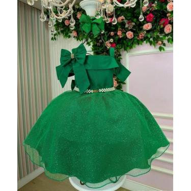 Imagem de Vestido Banana Club Jessica Verde - Natal Festivo para Meninas, Apple,