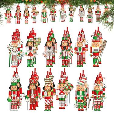 Imagem de Enfeites de quebra-nozes de Natal | Decoração sazonal de madeira - Enfeites de Natal penduráveis - para decoração de casa, porta da frente, escritório, guirlanda, escada, peitoril de janela, cornija