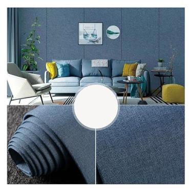 Imagem de Papel de parede autoadesivo com textura de linho à prova de som - Painel de parede 3D à prova d'água para decoração de sala de estar e quarto (cor: #2, tamanho: C 2,8 m x L 0,65 m)
