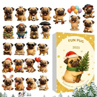 Imagem de Calendário de contagem regressiva - Lembrança 2D com pingente de cachorro plano - Calendário de contagem regressiva de Natal 2025 para crianças | para filha, sobrinha, neta, família, adolescentes