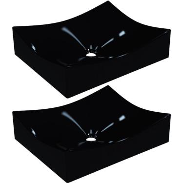 Imagem de Kit 02 Cubas De Apoio Banheiro Lavabo C01 Ml44W Preto