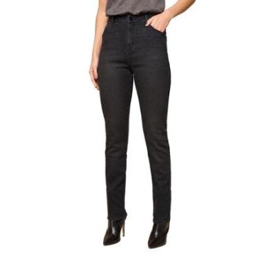 Imagem de Calça Reta Lado Avesso Lycra Jeans Black Stone Feminina-Feminino