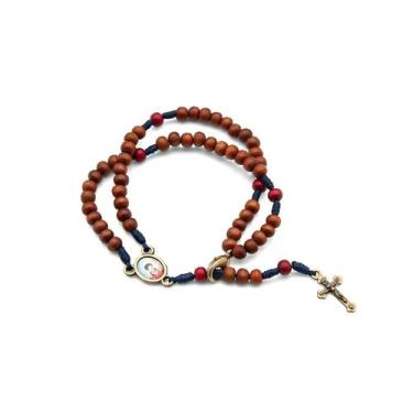 Imagem de Terço Pulseira Carlo Acutis contas em madeira 4 mm AR7304 - Artigos Re