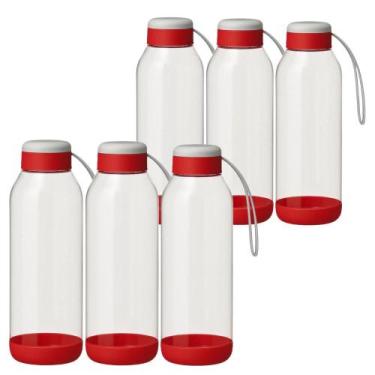 Imagem de Kit 6 Garrafinhas Squeeze De Água Esporte Ultra 1 Litro Treino Escola 