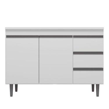 Imagem de Balcão De Cozinha Andréia Com Tampo 100 Cm Branco – Ajl