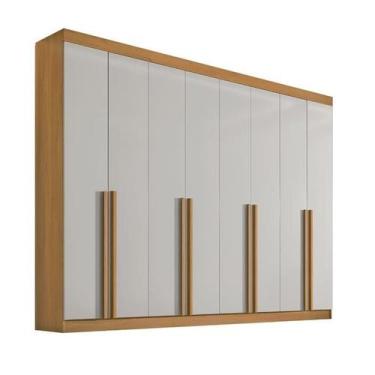 Imagem de Guarda Roupa Casal Dyamond 8 Portas MDF Cinamomo e Off White - D'doro