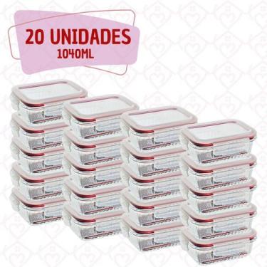 Imagem de 20 Potes Canelado Tampa Forte Hermetico 1040ml Forno/Airfryer - Belo V