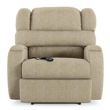 Imagem de Poltrona Do Papai Reclinável Sala De Cinema Barcelona Touch Usb Linho Bege