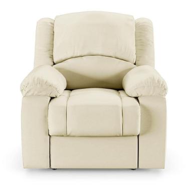 Imagem de Poltrona Do Papai Reclinável Sala De Cinema Barcelona Touch Massagem Usb Pu Bege