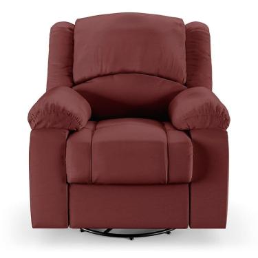Imagem de Poltrona Do Papai Reclinável Sala De Cinema Barcelona Glider Manual Giratória Massagem Vermelho