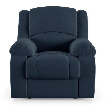 Imagem de Poltrona Do Papai Reclinável Sala De Cinema Barcelona Elétrica Touch Usb Veludo Azul