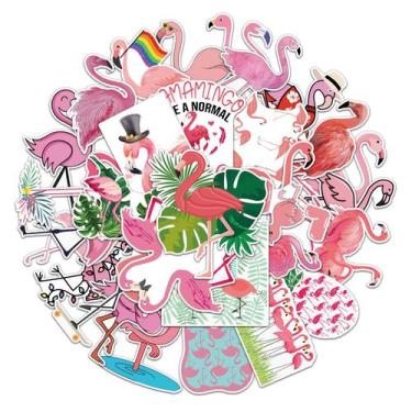 Imagem de Adesivos Flamingo à prova d'água, vinil, grafite, decalques, 50 unidad