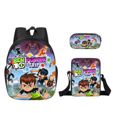 Imagem de Conjunto de mochilas escolares Bens 10 Boy com bolsa de ombro e estojo