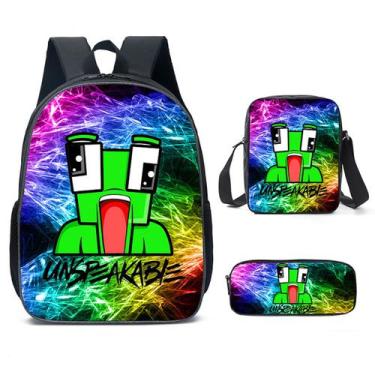 Imagem de Conjunto de mochilas escolares Unspeakables, 3 peças com bolsa de ombr