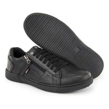 Imagem de Sapatenis Masculino Conforto Couro Preto Ziper BR2-Masculino
