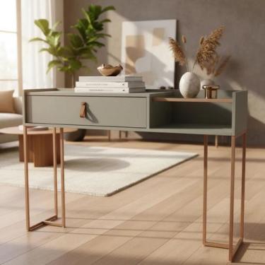 Imagem de Aparador De Sala Hall Montana Com Gaveta 120cm Pés de Aço - Merk Movei