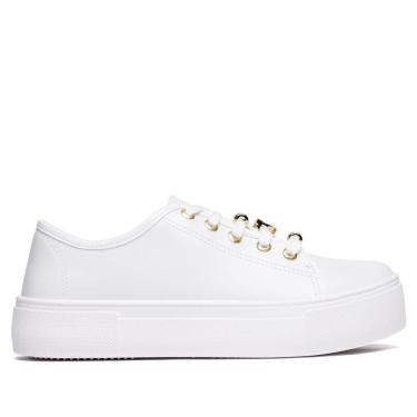 Imagem de Tênis Feminino Moleca Casual Cadarço com Pins Branco-Feminino