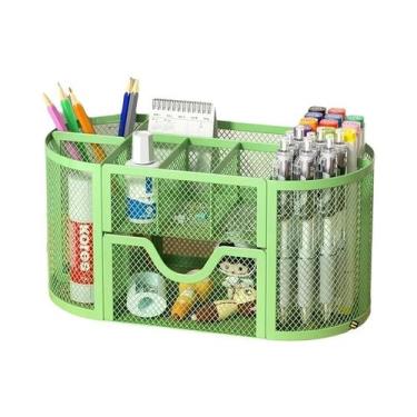 Imagem de Organizador De Mesa Em Malha Com Gavetas E Porta-Lápis, 9 Compartiment