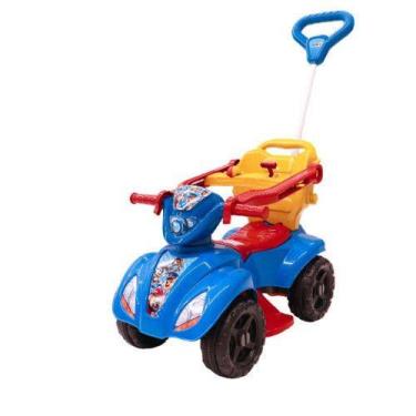 Imagem de Quadriciclo Infantil Aranha Bicicleta Carrinho Cestinha Empurra Crianç