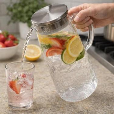 Imagem de Jarra Vidro Vasilha Recipiente Servir Bebida Suco Água Gelada Pote Tam