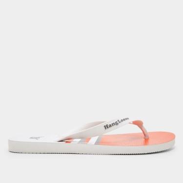 Imagem de Chinelo Hang Loose Flip Flop Masculino, Branco, Laranja, 42