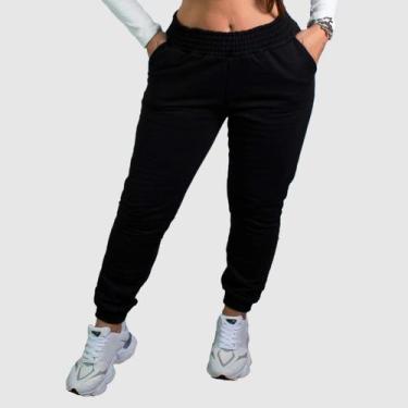 Imagem de Calca Jogger Calça Moletom Feminino Flanelada Blogueira - SWISS BOUTIQ
