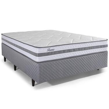 Imagem de Cama Box Casal, Molas Ensacadas Herval Parma, 61x138x188 cm, Cinza