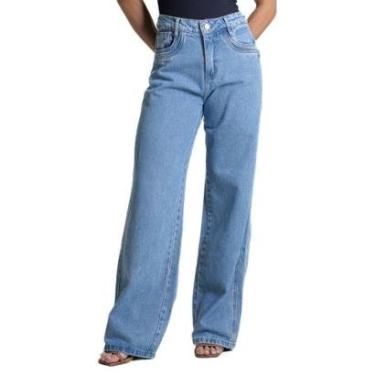 Imagem de Calça Jeans Sawary Wide Leg - 282427 - Azul médio 44-Feminino