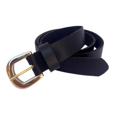 Imagem de Cinto Feminino Fino Country Couro Legítimo - RIJEERO, Preto, G