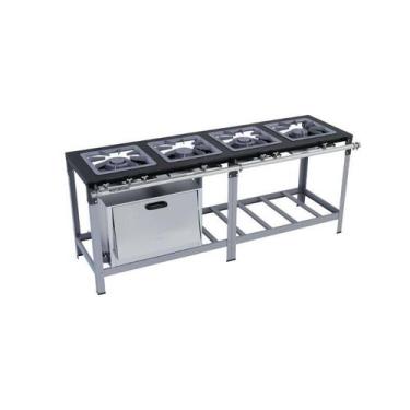 Imagem de Fogão Industrial 4 Bocas em Linha 40X40 com Forno Metalmaq