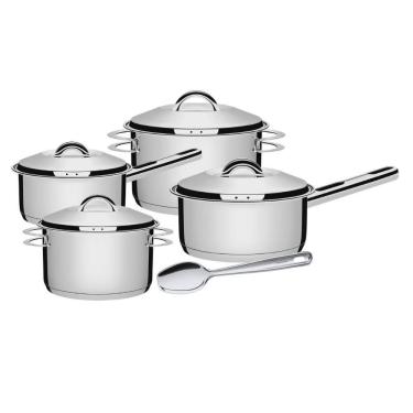 Imagem de Jogo de Panelas Aço Inox Solar 4 Peças e Colher Tramontina