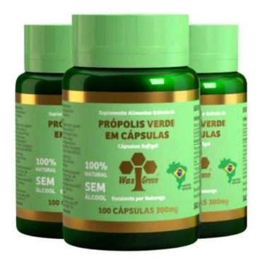 Imagem de Vitaminas Cápsula Nutricional Própolis Verde Waxgreen 100 Un - Congrat