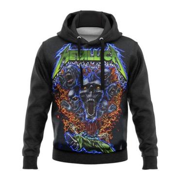 Imagem de Blusa Moletom Banda Rock Metallica Skull Caveira Masculina - HELLA STO