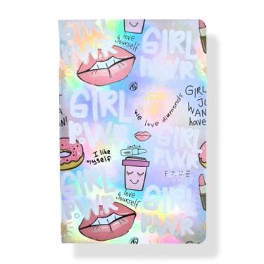 Imagem de Caderneta Caderno Brochura Capa Flexível Holográfica - 10de10, Girl Po