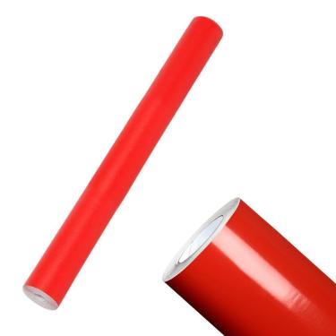 Imagem de Kit 10 Rolos Papel Adesivo Contact Vermelho 80 Micras para Decoração e Artesanato com Fácil Aplicação Wintac