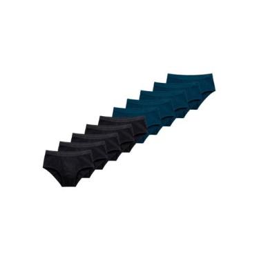 Imagem de Kit com 10 Cuecas Slip Lupo com Abertura 546-003 Colorido, Preto, GG
