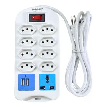 Imagem de Régua 8 Tomadas e USB Proteção Elétrica - MN