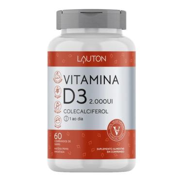 Imagem de Vitamina D3 2.000 UI Colecalciferol 60 Comprimidos - Lauton-Unissex