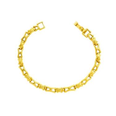 Imagem de Pulseira Feminina Elos em X - Banhado em Ouro 18k - Tri Gata Semijoias