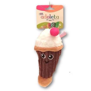 Imagem de Brinquedo pra cachorro pet Milk shake pelúcia sonoro filhote - Adoleta