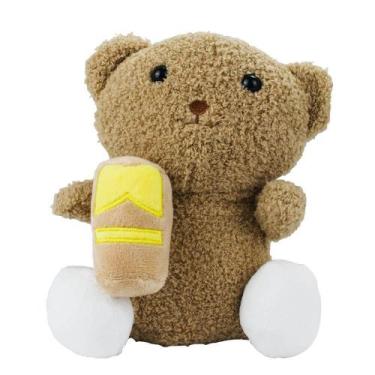 Imagem de Urso de Pelúcia Sentado Com Pote Mel 20cm - Minas de Presentes