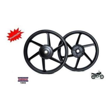 Imagem de Jogo Roda Liga Leve Par Honda Cg 125 150 Titan Fan 6 Palitos - FABRECK