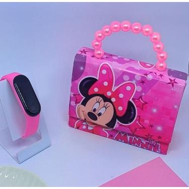 Imagem de Kit Relógio Digital Prova água Silicone Ajustável + Bolsa Infantil Omb