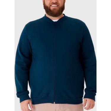 Imagem de Jaqueta Bomber Moletom Malwee 1000094107 Masculina Plus Size Flanelada