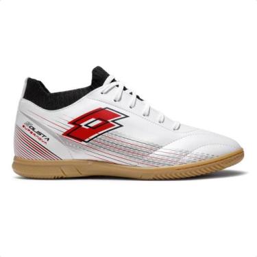 Imagem de Chuteira Futsal Lotto Solista Supernova Masculina, Branco, Vermelho, 3