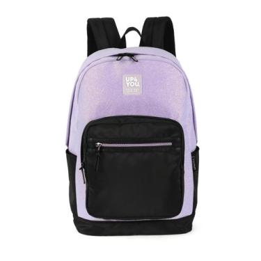 Imagem de Mochila de Costas Média Juvenil Básica Glitter Up4you, Único, Lilás